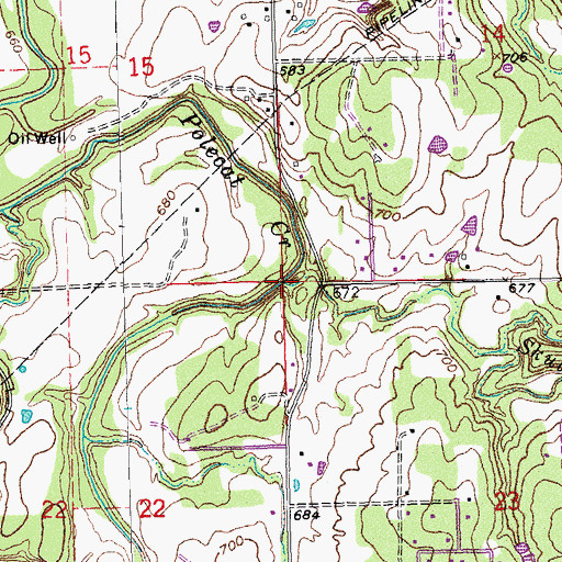 Topographic Map of Skull Creek, OK
