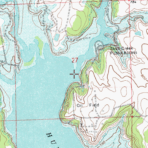 Topographic Map of Skull Creek, OK