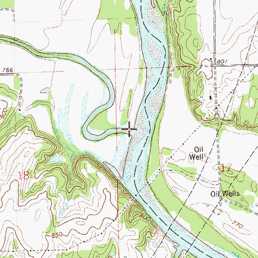 Topographic Map of Skull Creek, OK