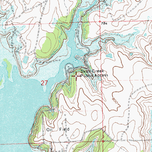 Topographic Map of Skull Creek Public Access, OK