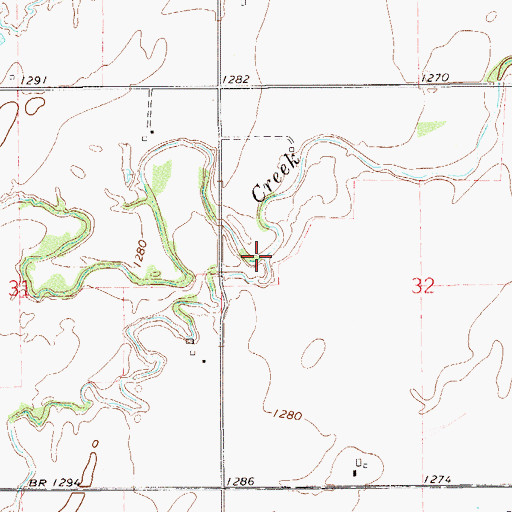 Topographic Map of Skunk Creek, OK