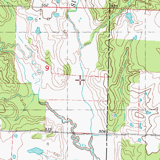 Topographic Map of Slash Creek, OK