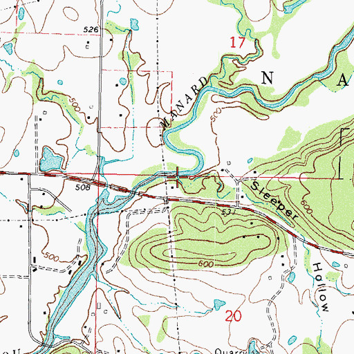 Topographic Map of Sleeper Hollow, OK