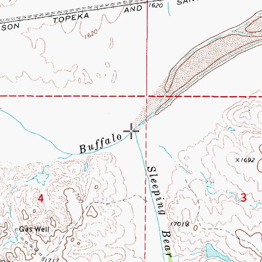 Topographic Map of Sleeping Bear Creek, OK