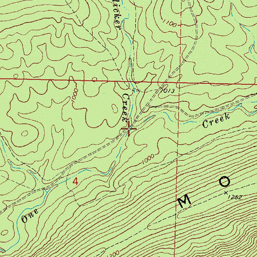 Topographic Map of Slicker Creek, OK