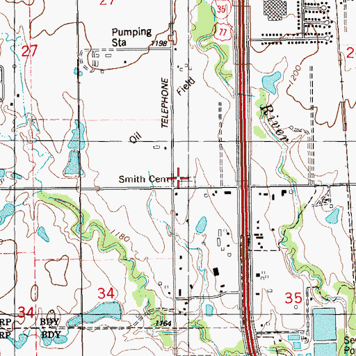 Topographic Map of Smith Cemetery, OK