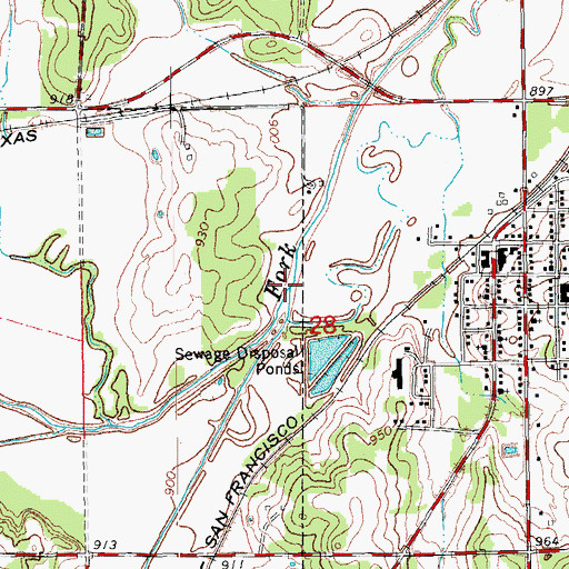 Topographic Map of Smith Creek, OK
