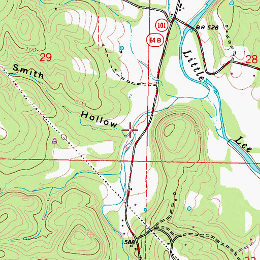 Topographic Map of Smith Hollow, OK
