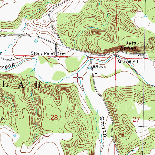 Topographic Map of Smith Hollow, OK