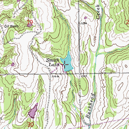 Topographic Map of Smith Lake, OK