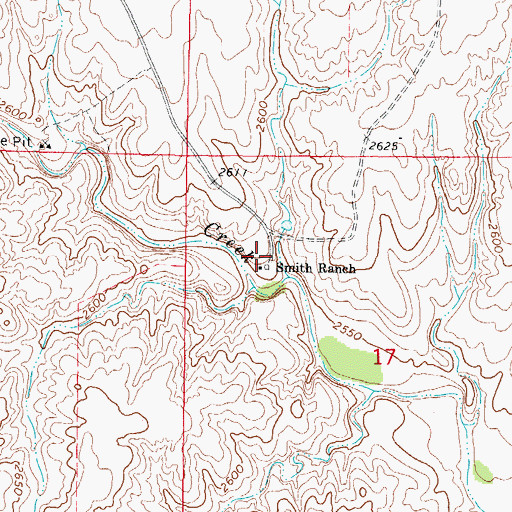 Topographic Map of Smith Ranch, OK