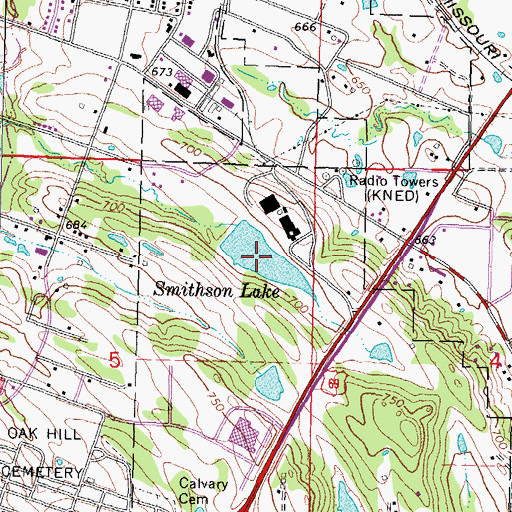 Topographic Map of Smithson Lake, OK