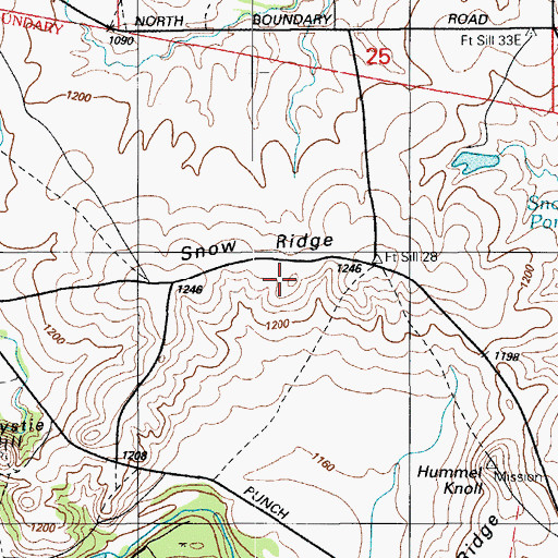 Topographic Map of Snow Ridge, OK