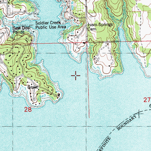 Topographic Map of Soldier Creek, OK