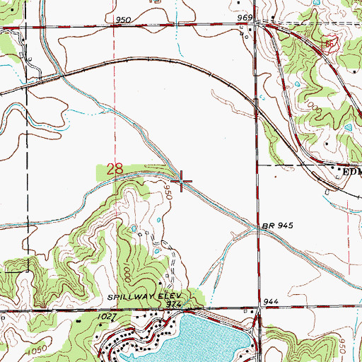 Topographic Map of Soldier Creek, OK