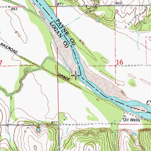 Topographic Map of Soldier Creek, OK