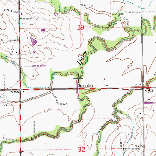 Topographic Map of Soldier Creek, OK