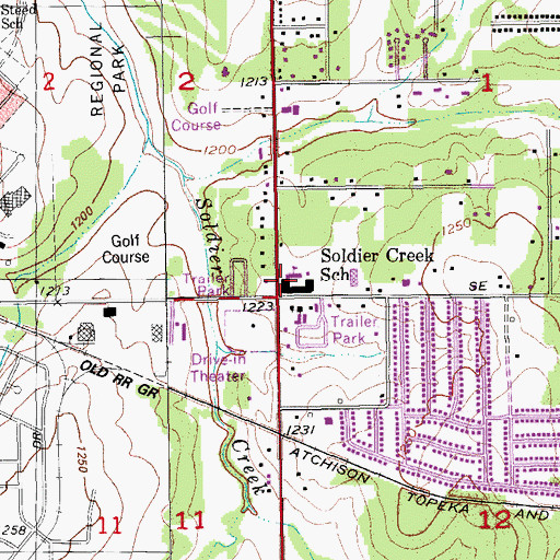 Topographic Map of Soldier Creek Elementary School, OK