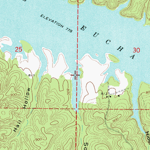 Topographic Map of Soldier Hollow, OK