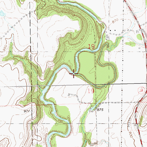 Topographic Map of Solomon Creek, OK