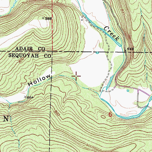 Topographic Map of Sonny Gile Hollow, OK