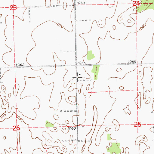 Topographic Map of Sooner Trend Oil Field, OK