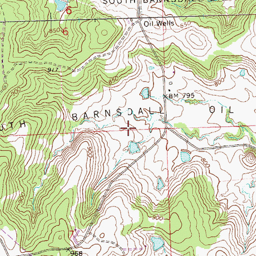 Topographic Map of South Barnsdall Oil Field, OK