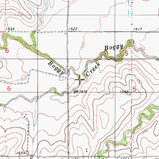Topographic Map of South Boggy Creek, OK
