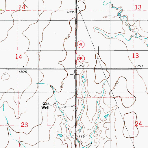 Topographic Map of South Burns Church, OK