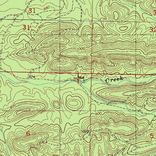 Topographic Map of South Carter Creek, OK