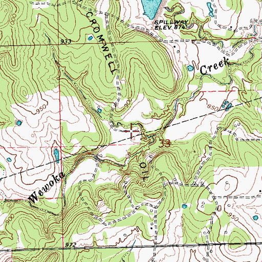 Topographic Map of South Cromwell Oil Field, OK