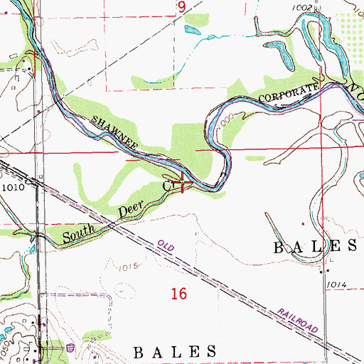 Topographic Map of South Deer Creek, OK