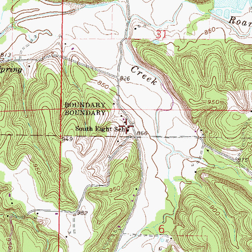 Topographic Map of South Eight School, OK