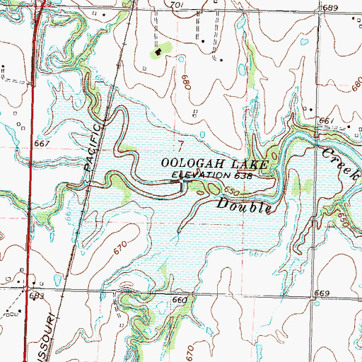 Topographic Map of South Fork Double Creek, OK