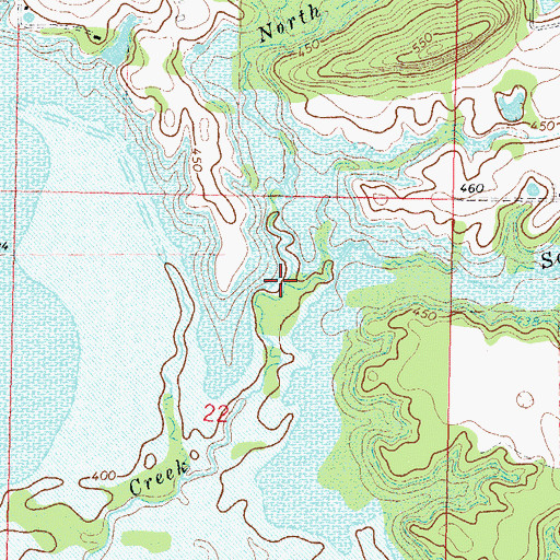 Topographic Map of South Fork Holly Creek, OK