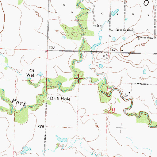 Topographic Map of South Fork Wolf Creek, OK