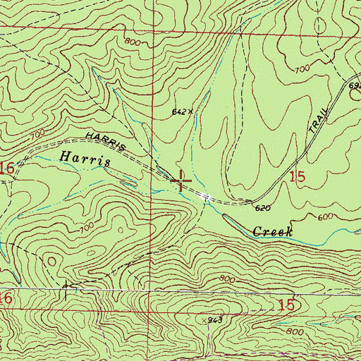 Topographic Map of South Harris Trail, OK