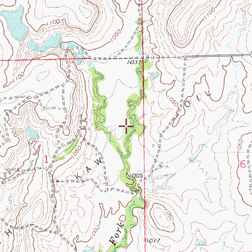 Topographic Map of South Kaw Oil Field, OK