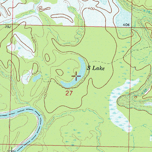 Topographic Map of South Lake, OK