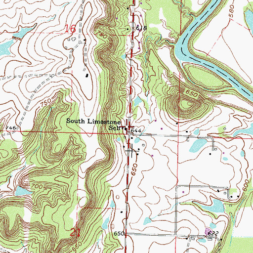 Topographic Map of South Limestone School, OK