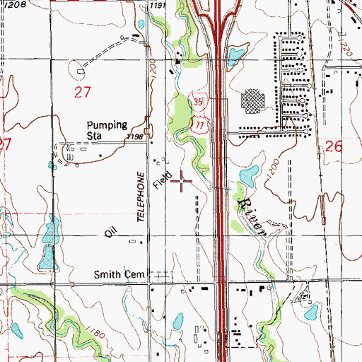 Topographic Map of South Moore Oil Field, OK