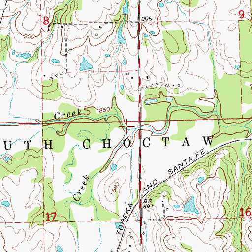 Topographic Map of South Quapaw Creek, OK