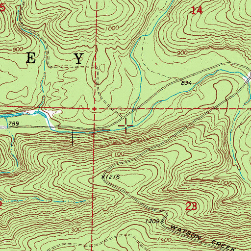 Topographic Map of South Watson Creek, OK
