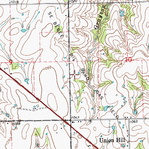 Topographic Map of Southeast Oil and Gas Field, OK