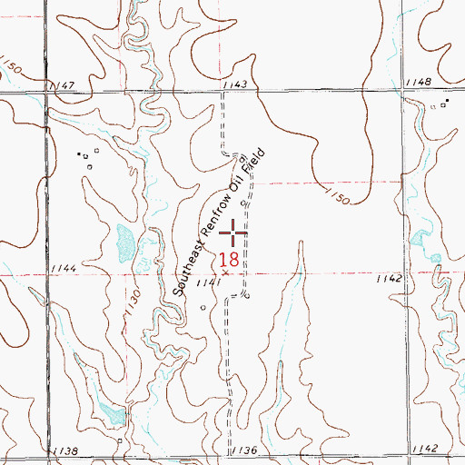 Topographic Map of Southeast Renfrow Oil Field, OK