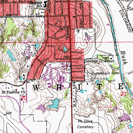 Topographic Map of Southside Church, OK