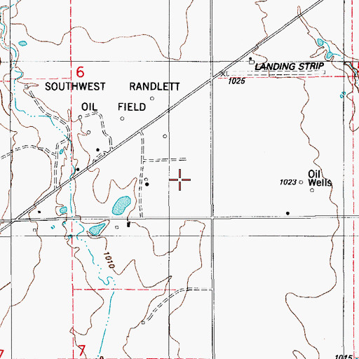 Topographic Map of Southwest Randlett Oil Field, OK