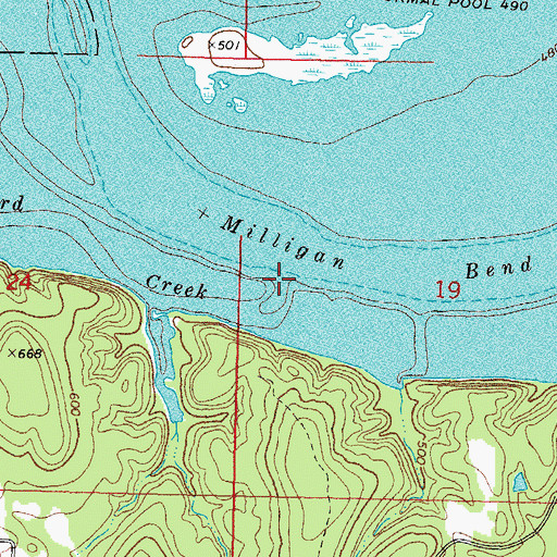 Topographic Map of Spaniard Creek, OK