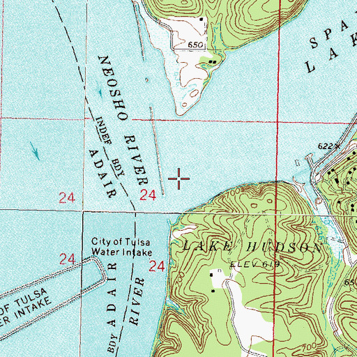 Topographic Map of Spavinaw Creek, OK