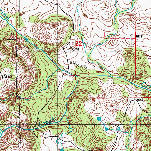Topographic Map of Spencer Creek, OK